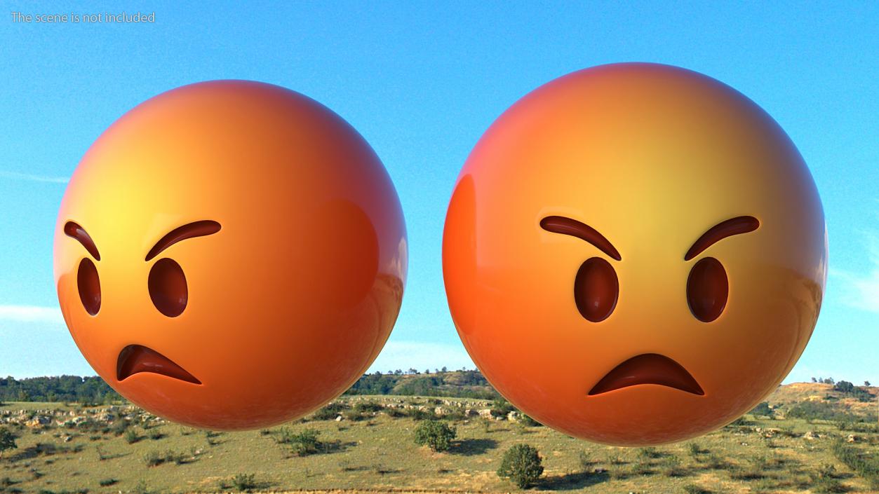 3D Emoji Angry Faces Collection model