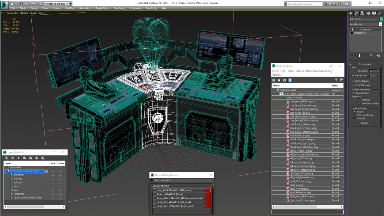 Sci Fi Corner Control Panel 3D