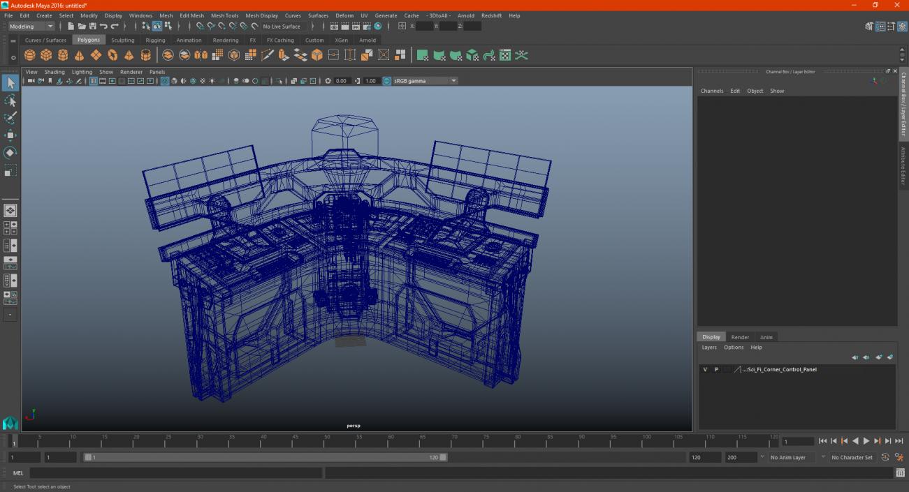 Sci Fi Corner Control Panel 3D