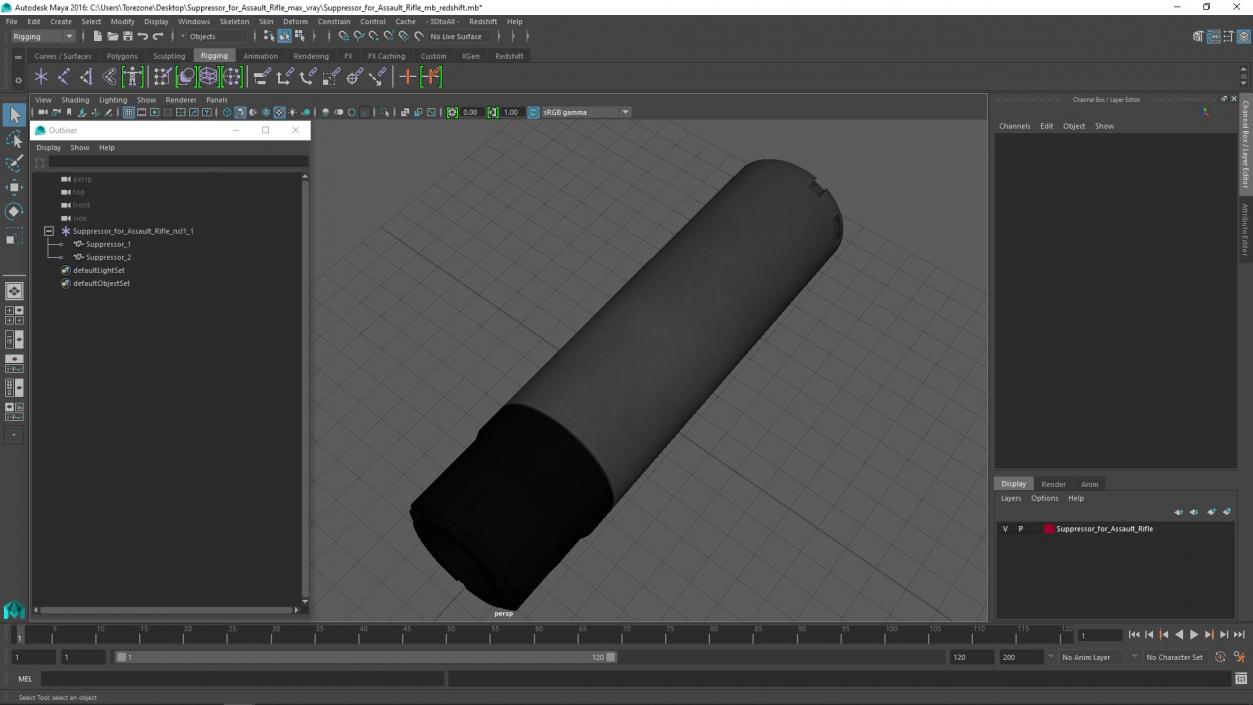 3D Suppressor for Assault Rifle model