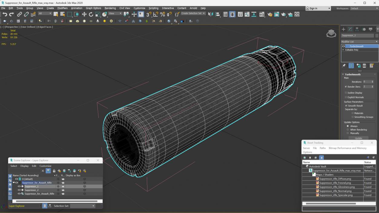 3D Suppressor for Assault Rifle model