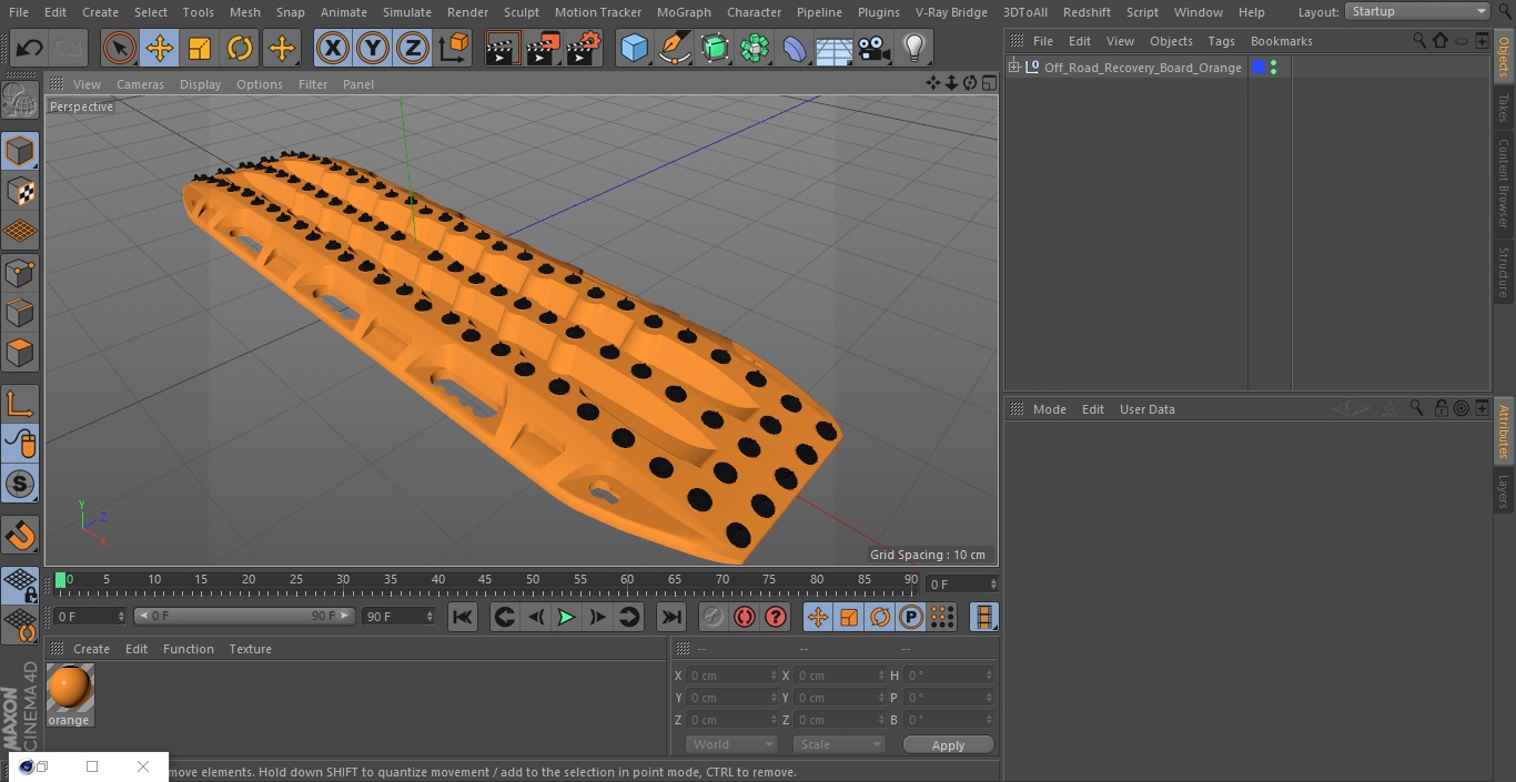 3D model Off Road Recovery Board Orange