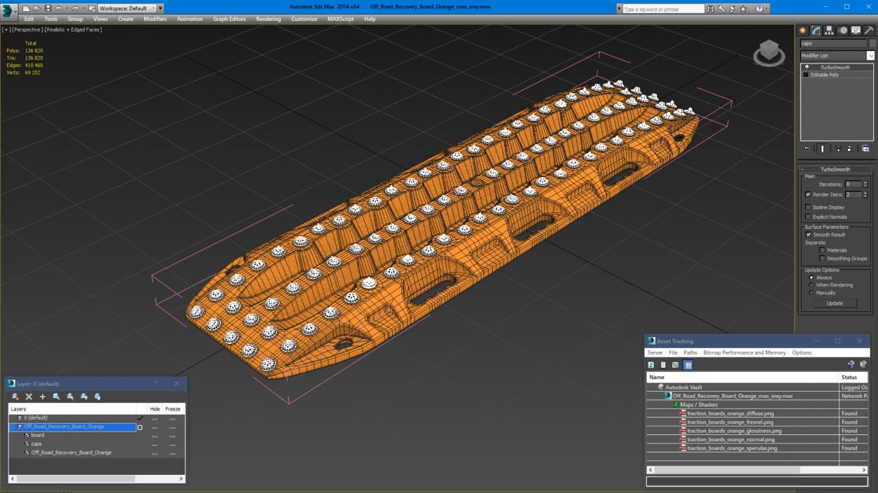 3D model Off Road Recovery Board Orange