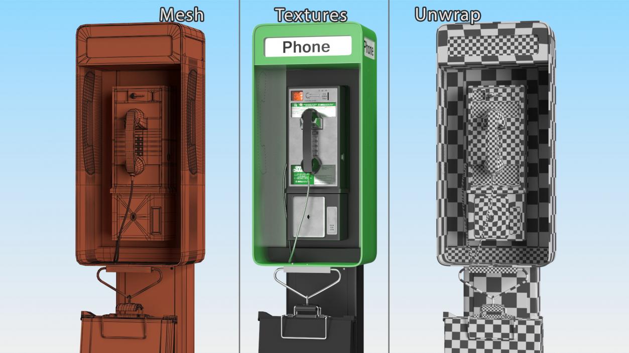 3D Public Payphone Booth