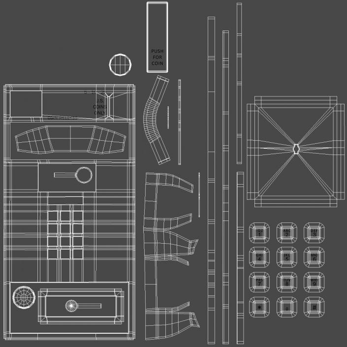 3D Public Payphone Booth