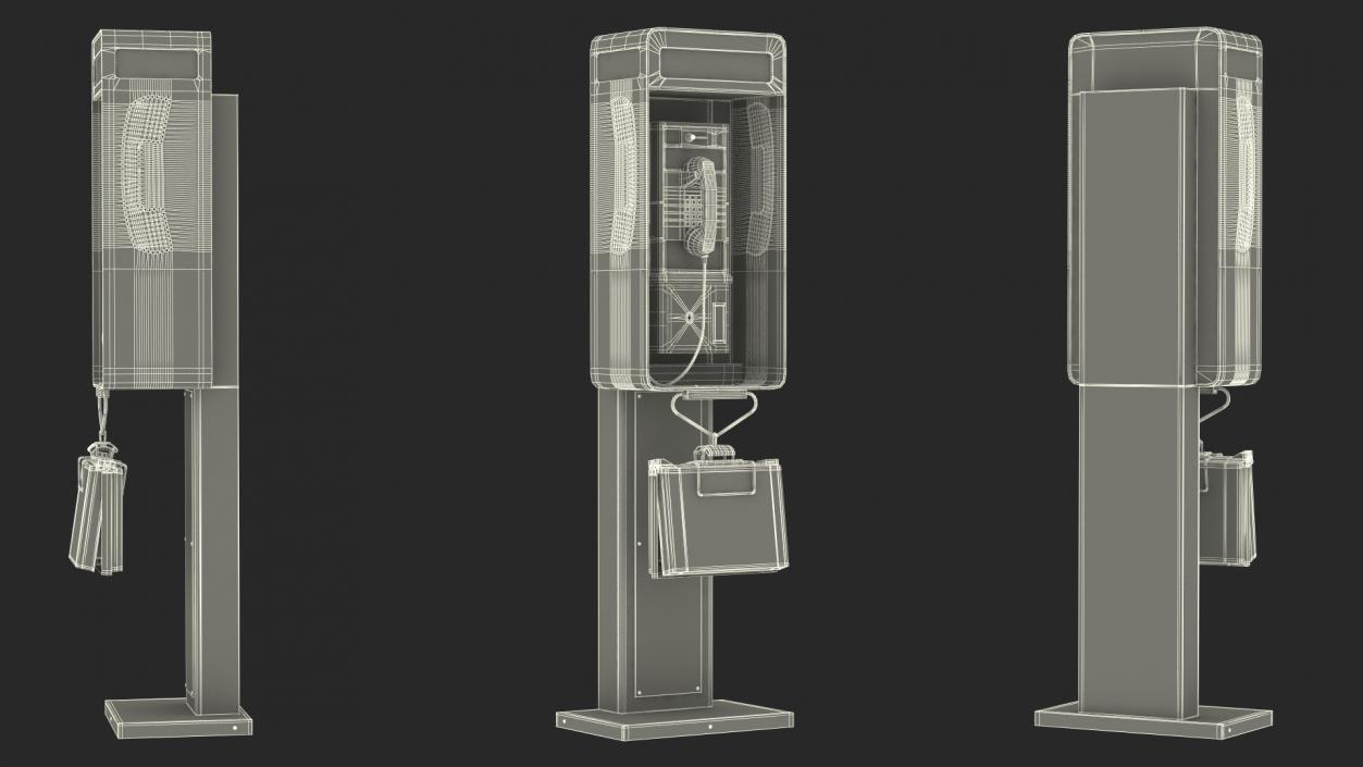 3D Public Payphone Booth