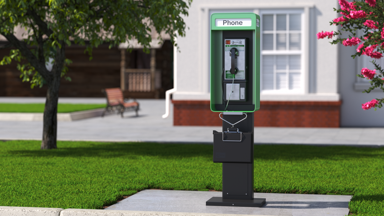 3D Public Payphone Booth