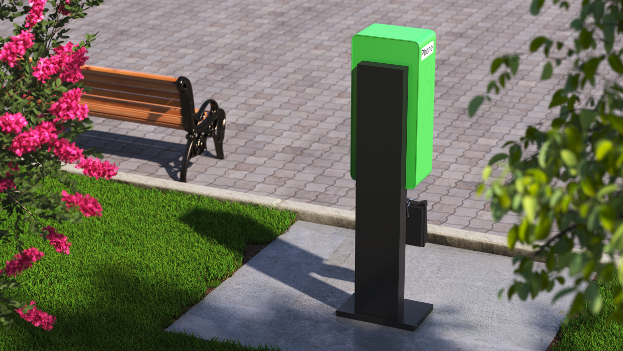 3D Public Payphone Booth