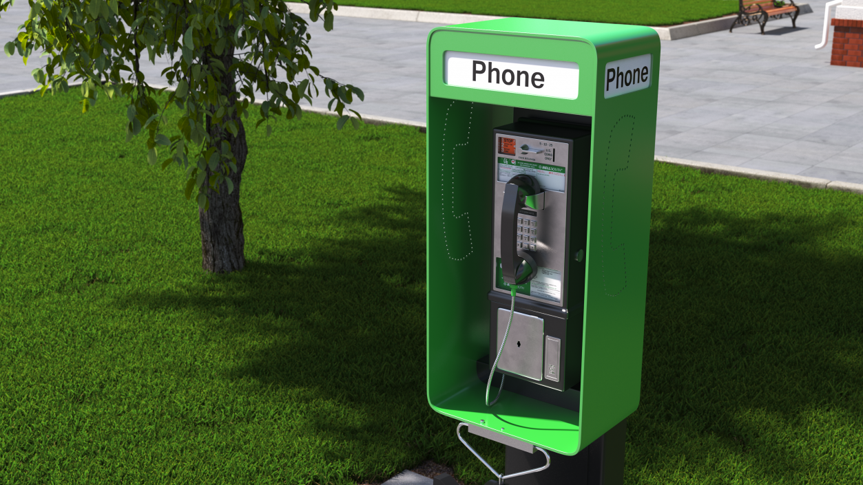 3D Public Payphone Booth