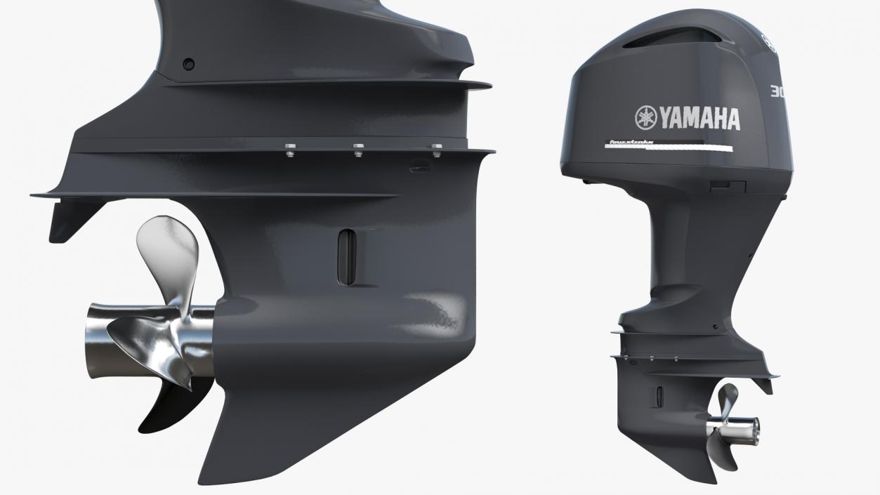 3D Yamaha 350 V8 Outboard Motor model