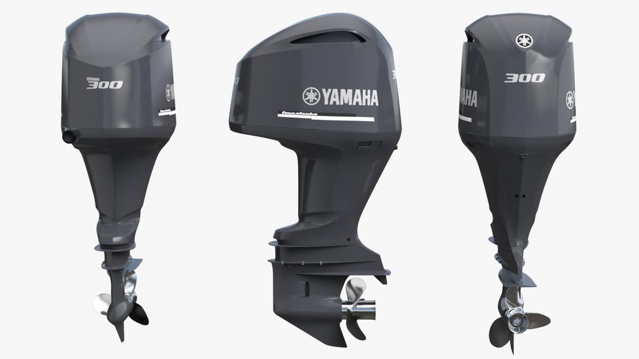 3D Yamaha 350 V8 Outboard Motor model