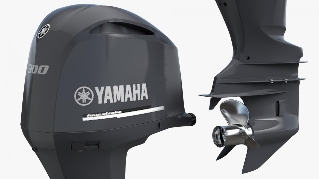 3D Yamaha 350 V8 Outboard Motor model