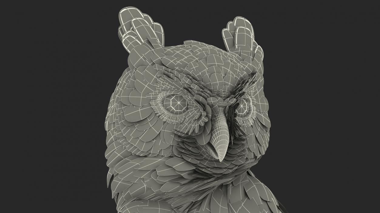 3D model Great Horned Owl Standing Pose