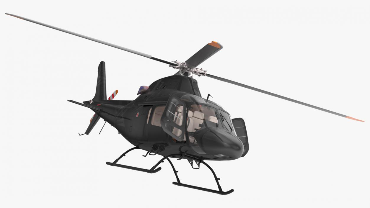 3D Utility Helicopter Black Rigged