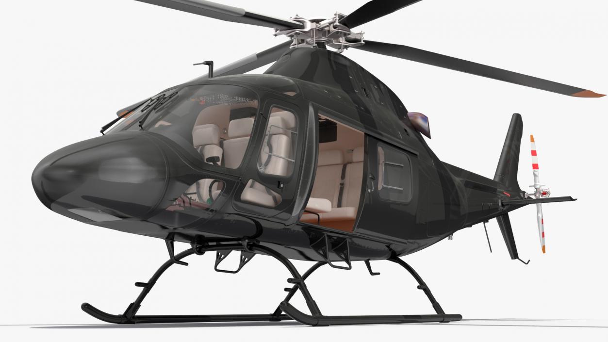 3D Utility Helicopter Black Rigged