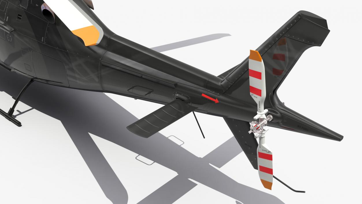 3D Utility Helicopter Black Rigged