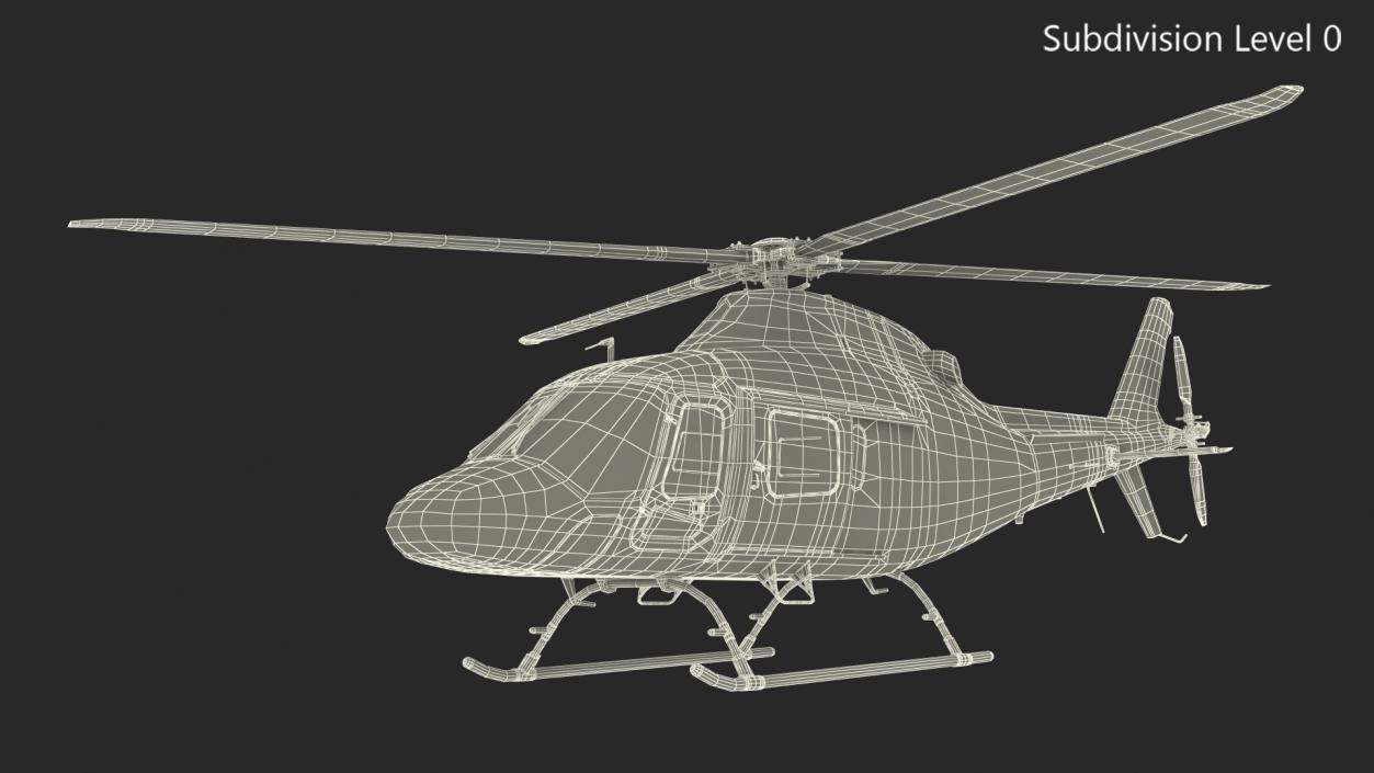 3D Utility Helicopter Black Rigged