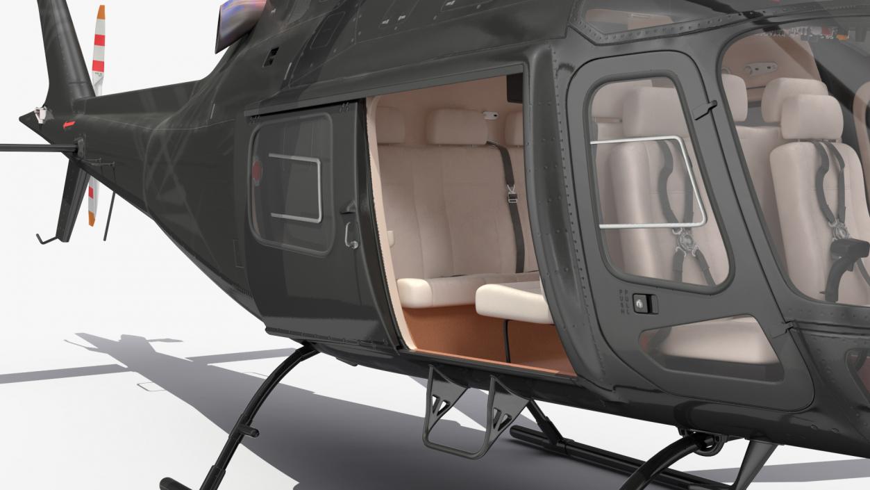 3D Utility Helicopter Black Rigged