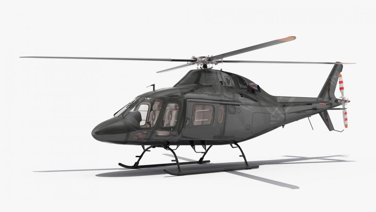 3D Utility Helicopter Black Rigged