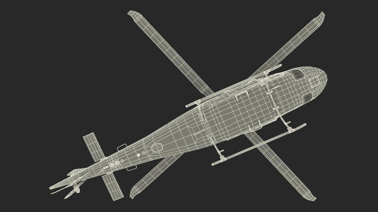 3D Utility Helicopter Black Rigged