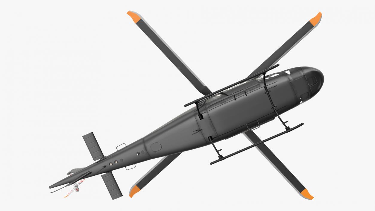 3D Utility Helicopter Black Rigged