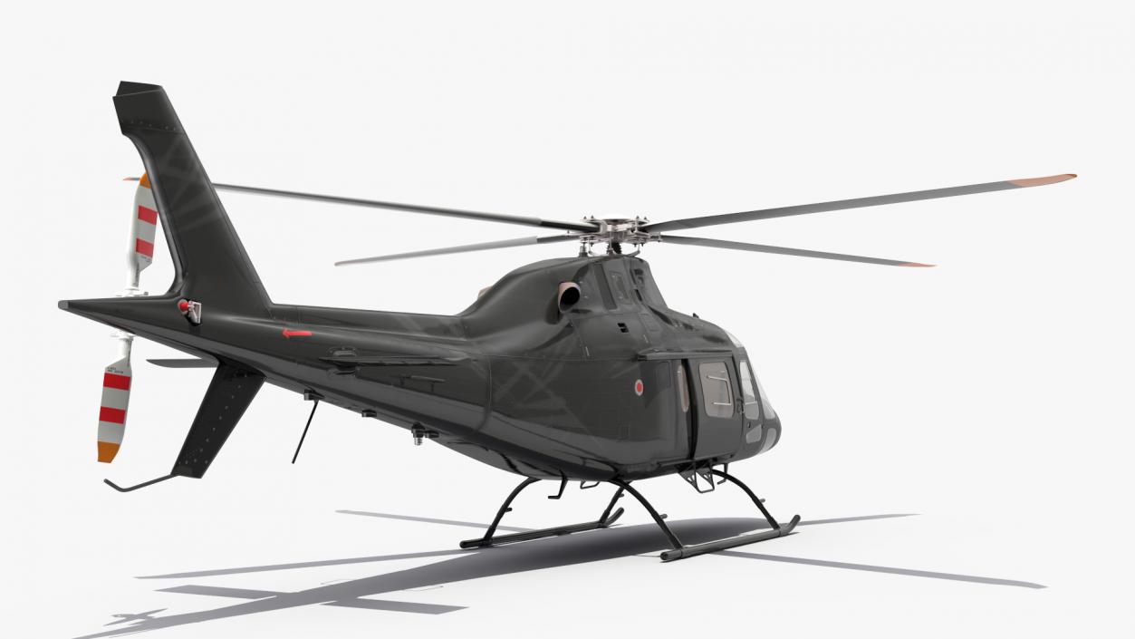 3D Utility Helicopter Black Rigged