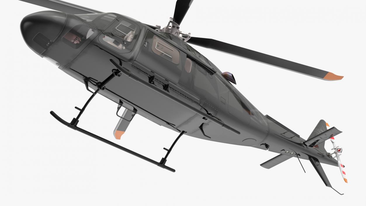 3D Utility Helicopter Black Rigged