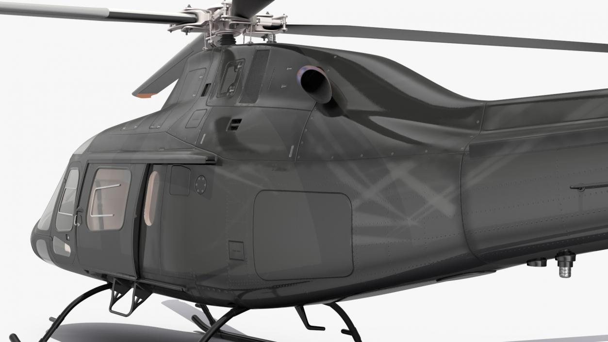 3D Utility Helicopter Black Rigged