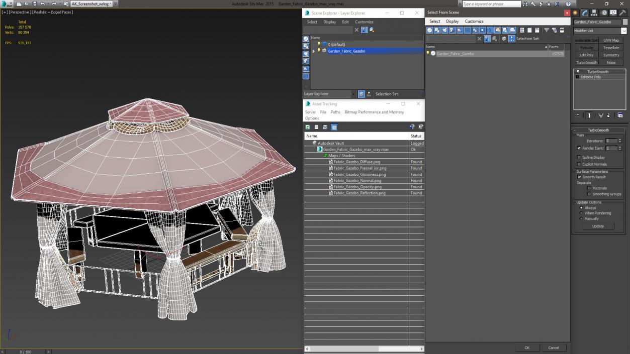 3D model Garden Fabric Gazebo