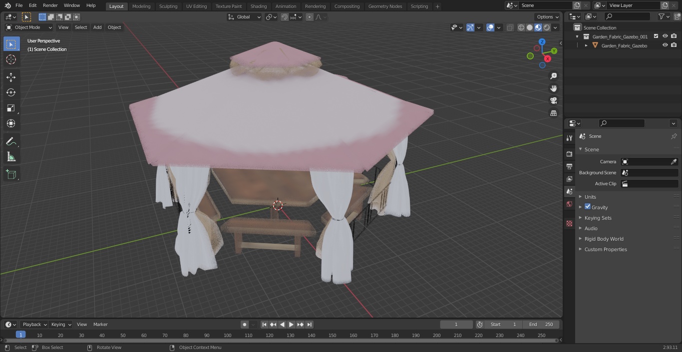 3D model Garden Fabric Gazebo