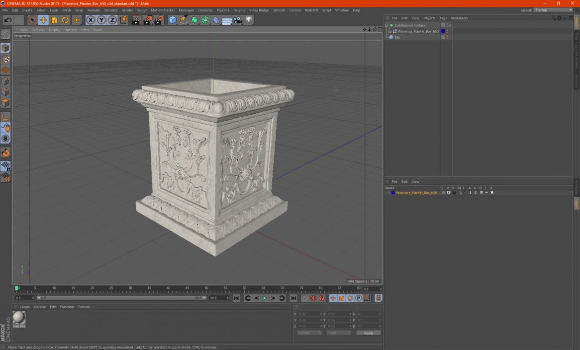 Provence Planter Box h50 3D model