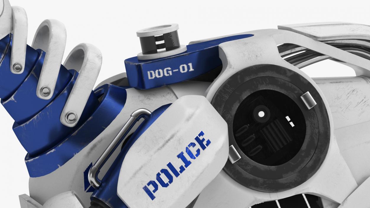 3D Futuristic Police Robot Dog Rigged for Cinema 4D model