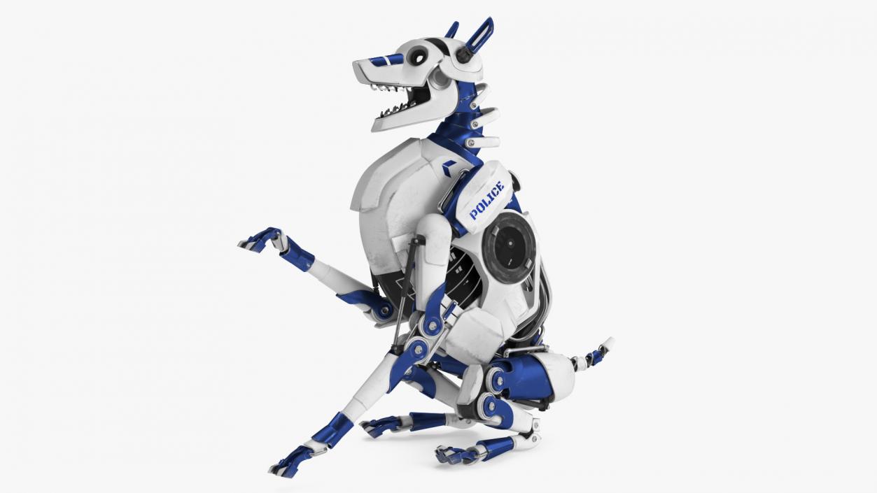 3D Futuristic Police Robot Dog Rigged for Cinema 4D model