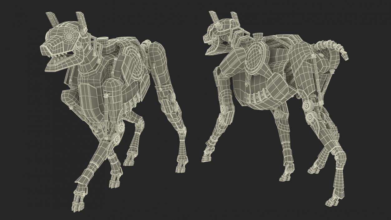 3D Futuristic Police Robot Dog Rigged for Cinema 4D model