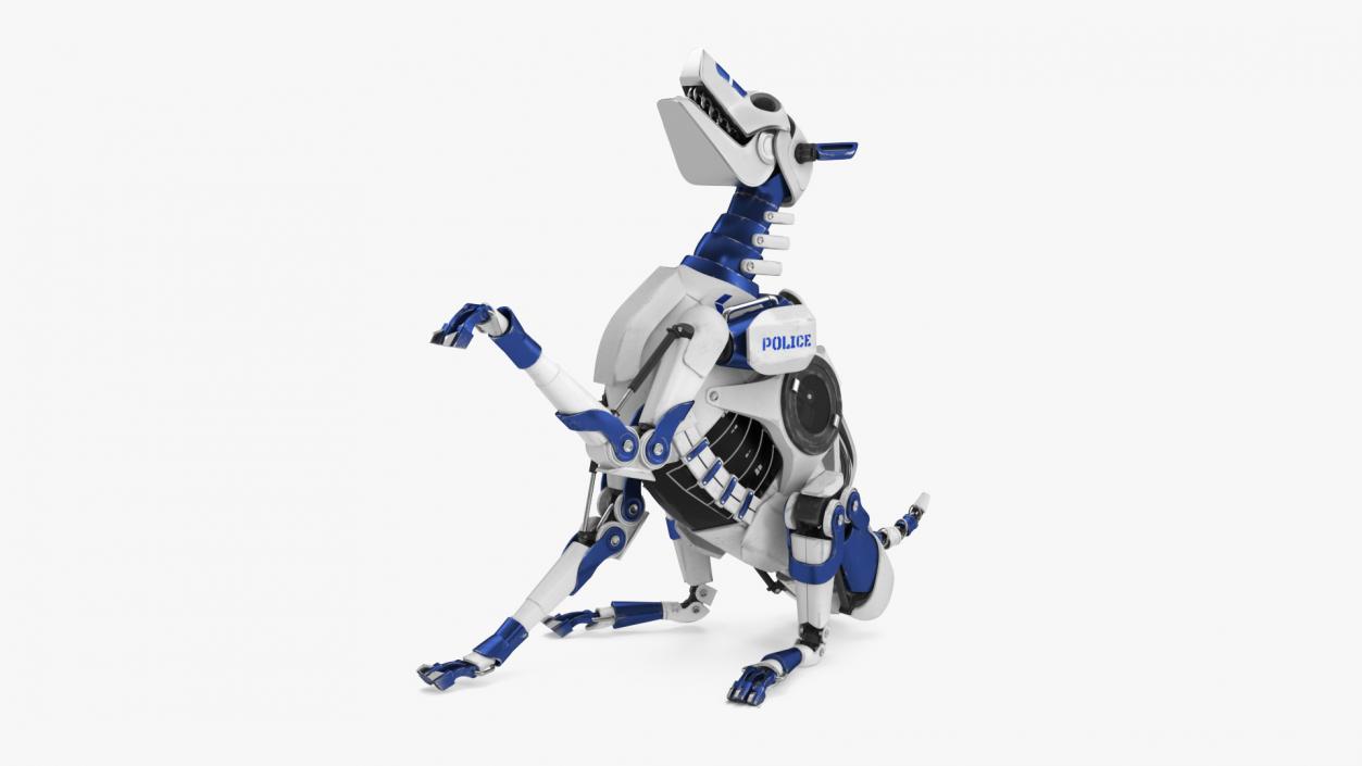 3D Futuristic Police Robot Dog Rigged for Cinema 4D model