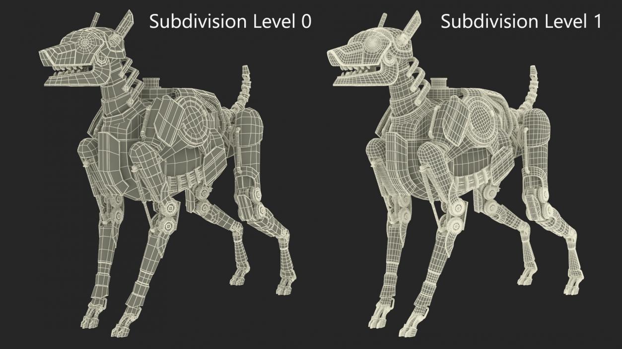 3D Futuristic Police Robot Dog Rigged for Cinema 4D model