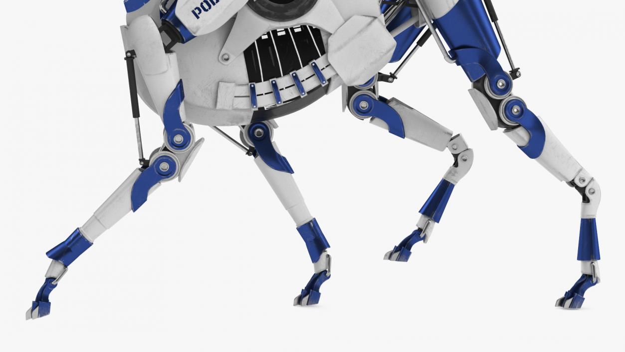 3D Futuristic Police Robot Dog Rigged for Cinema 4D model