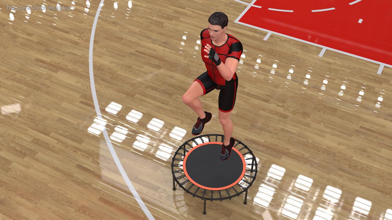 3D Fitness Trainer with Trampoline Rigged model