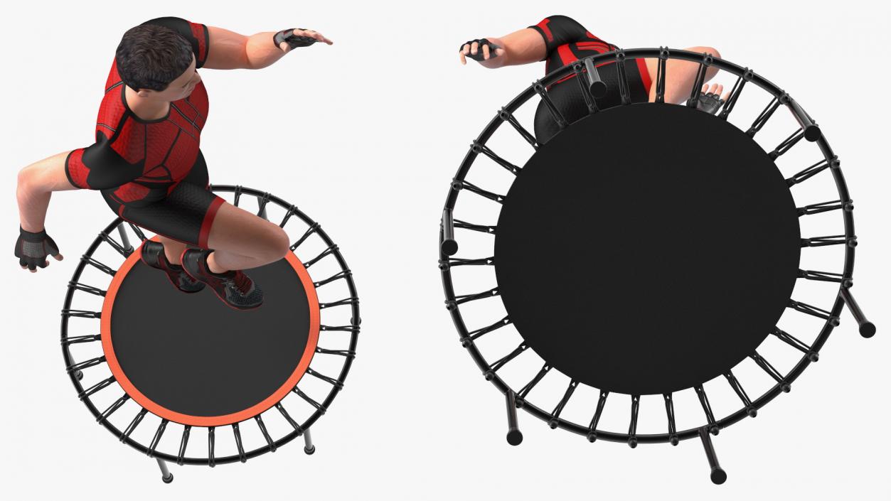 3D Fitness Trainer with Trampoline Rigged model