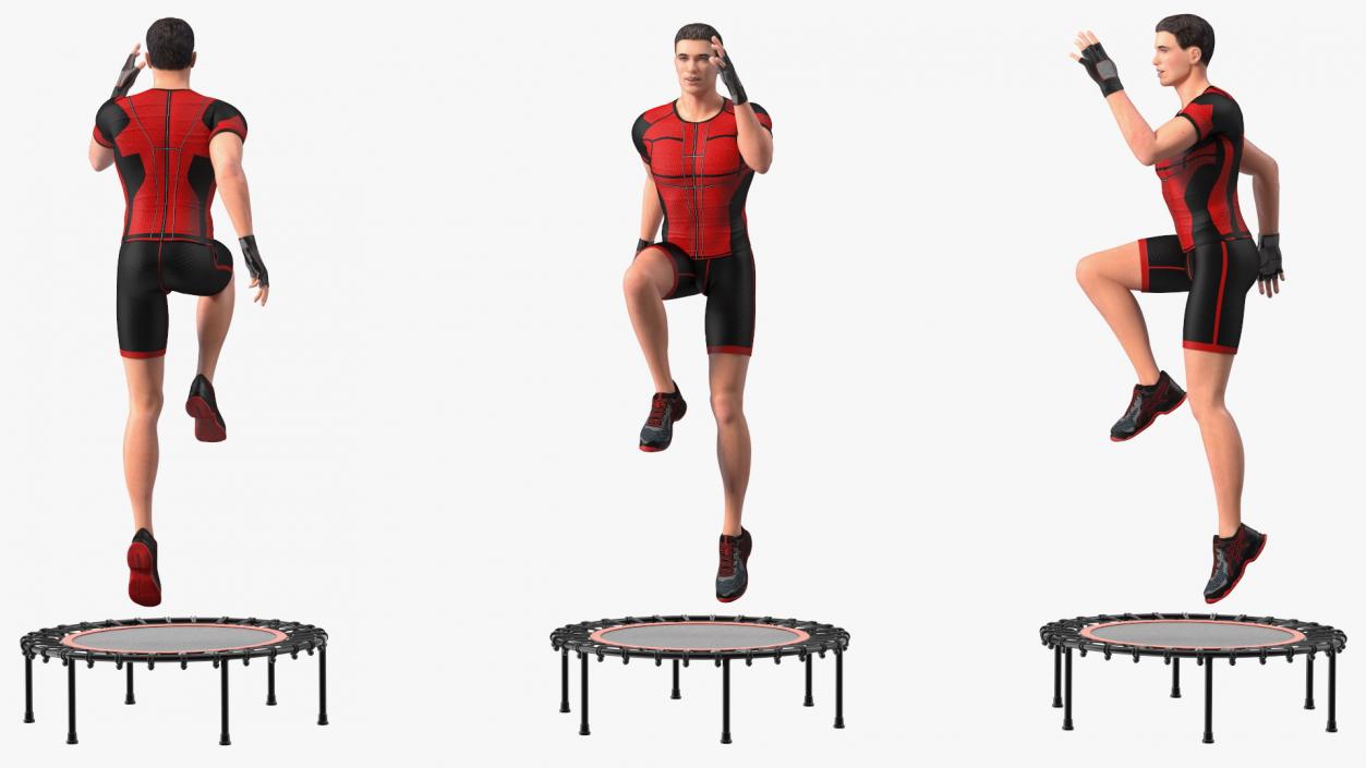 3D Fitness Trainer with Trampoline Rigged model