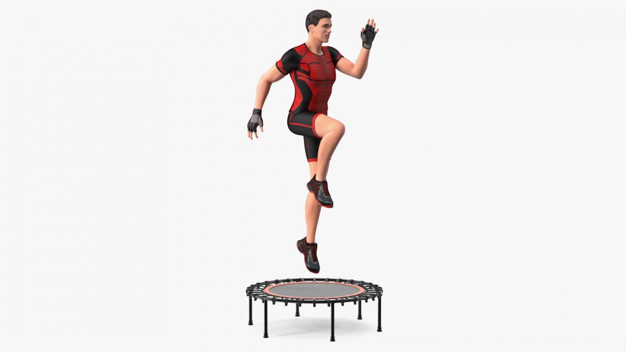 3D Fitness Trainer with Trampoline Rigged model