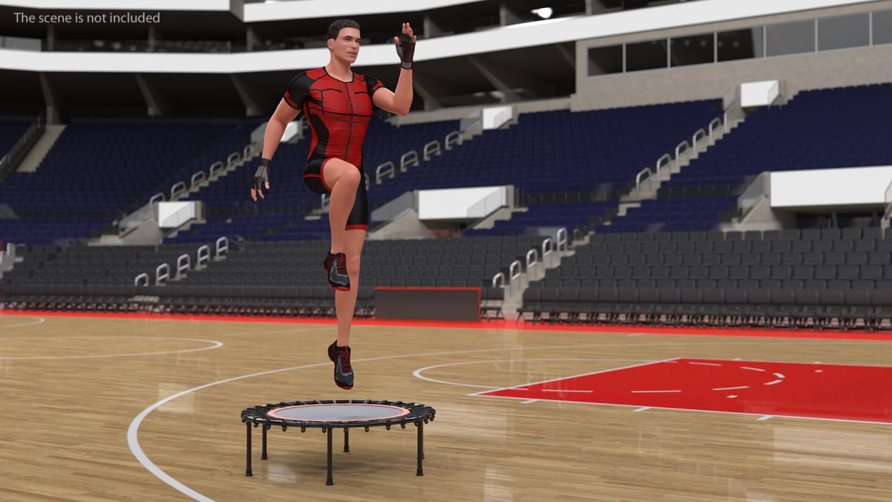 3D Fitness Trainer with Trampoline Rigged model