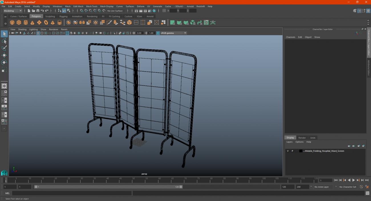 3D model Mobile Folding Hospital Ward Screen