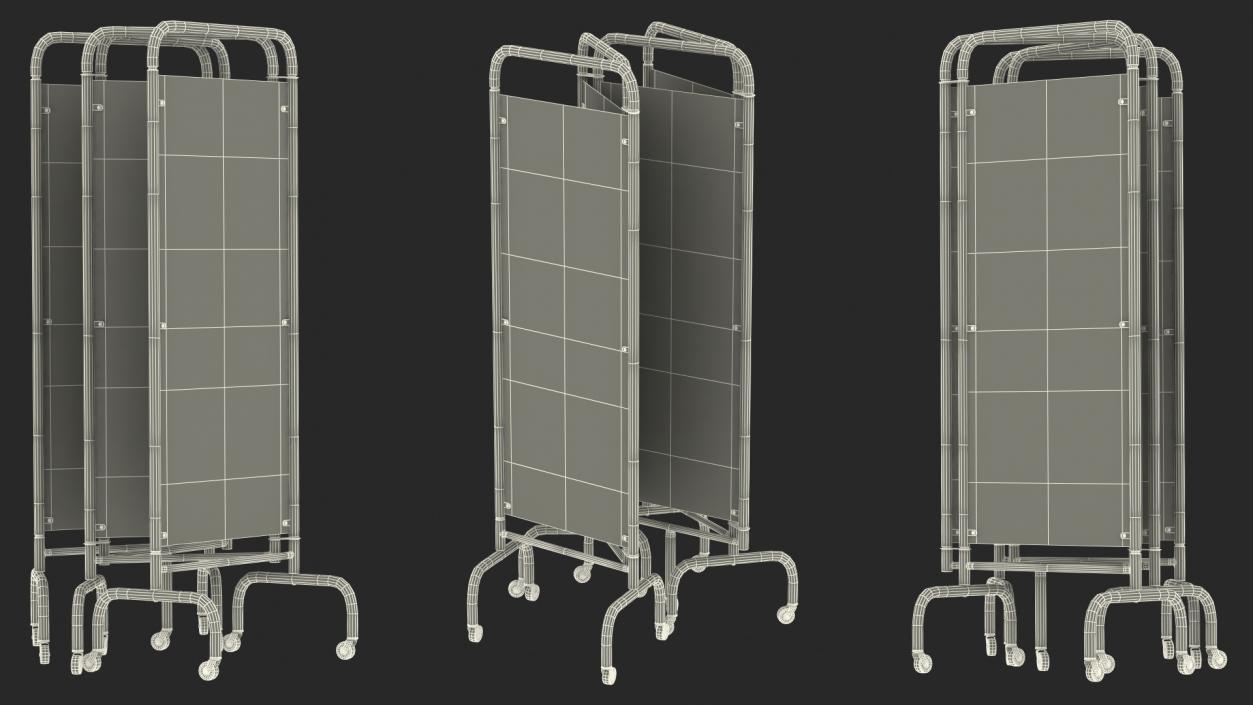 3D model Mobile Folding Hospital Ward Screen