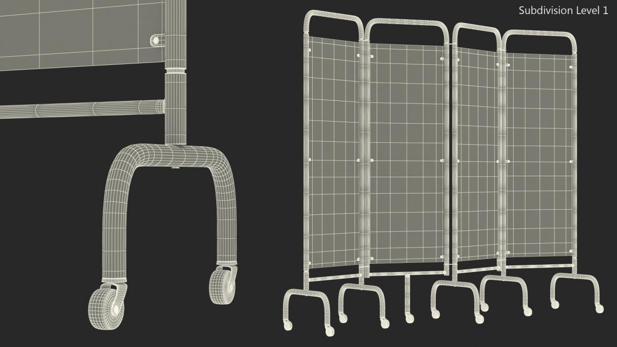 3D model Mobile Folding Hospital Ward Screen