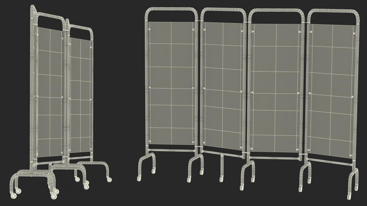 3D model Mobile Folding Hospital Ward Screen