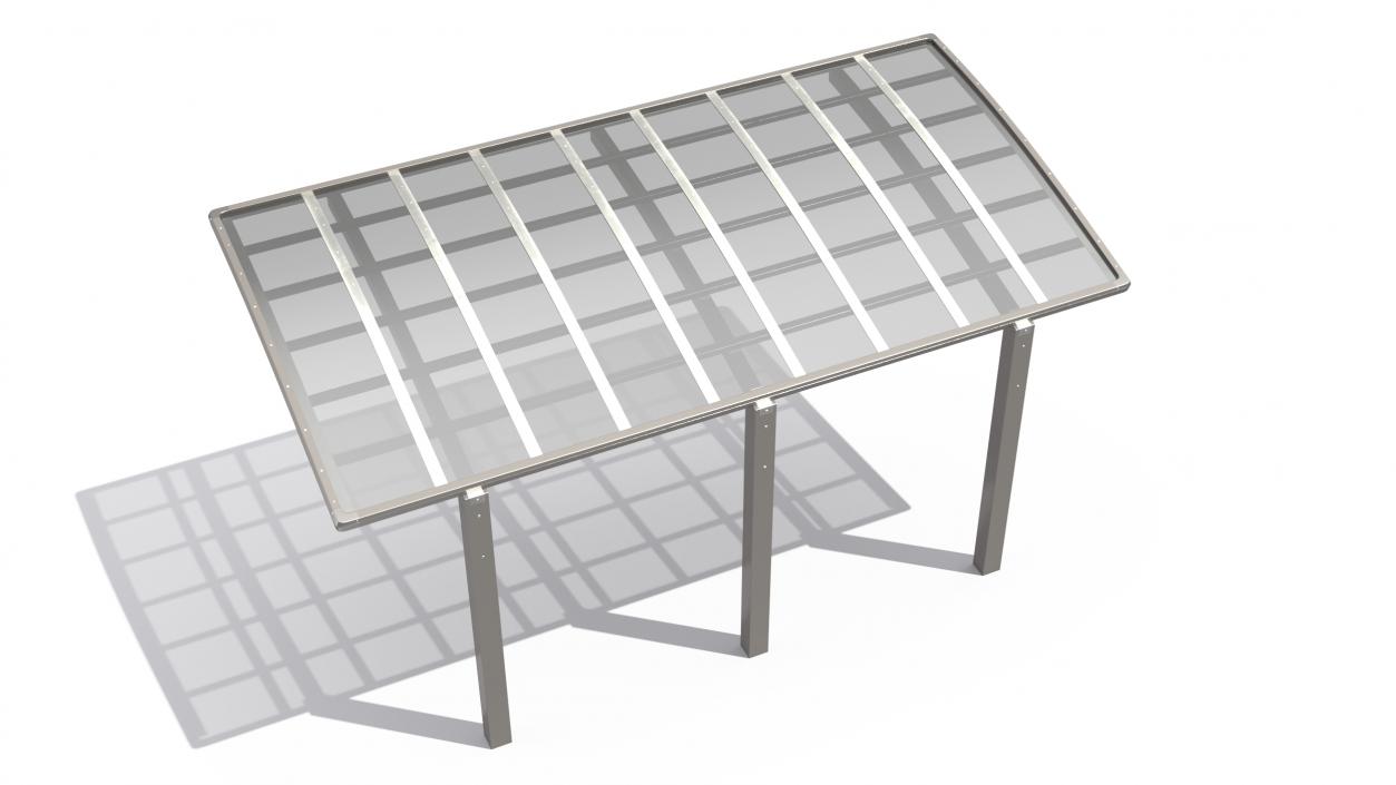 3D model Polycarbonate Car Parking Shed Gray