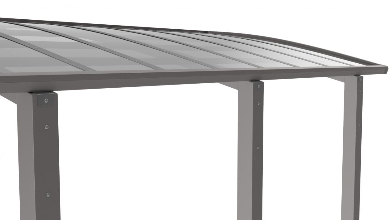 3D model Polycarbonate Car Parking Shed Gray