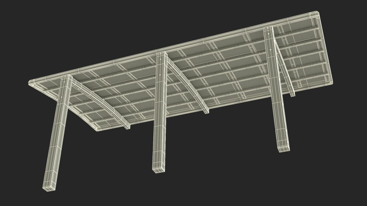 3D model Polycarbonate Car Parking Shed Gray