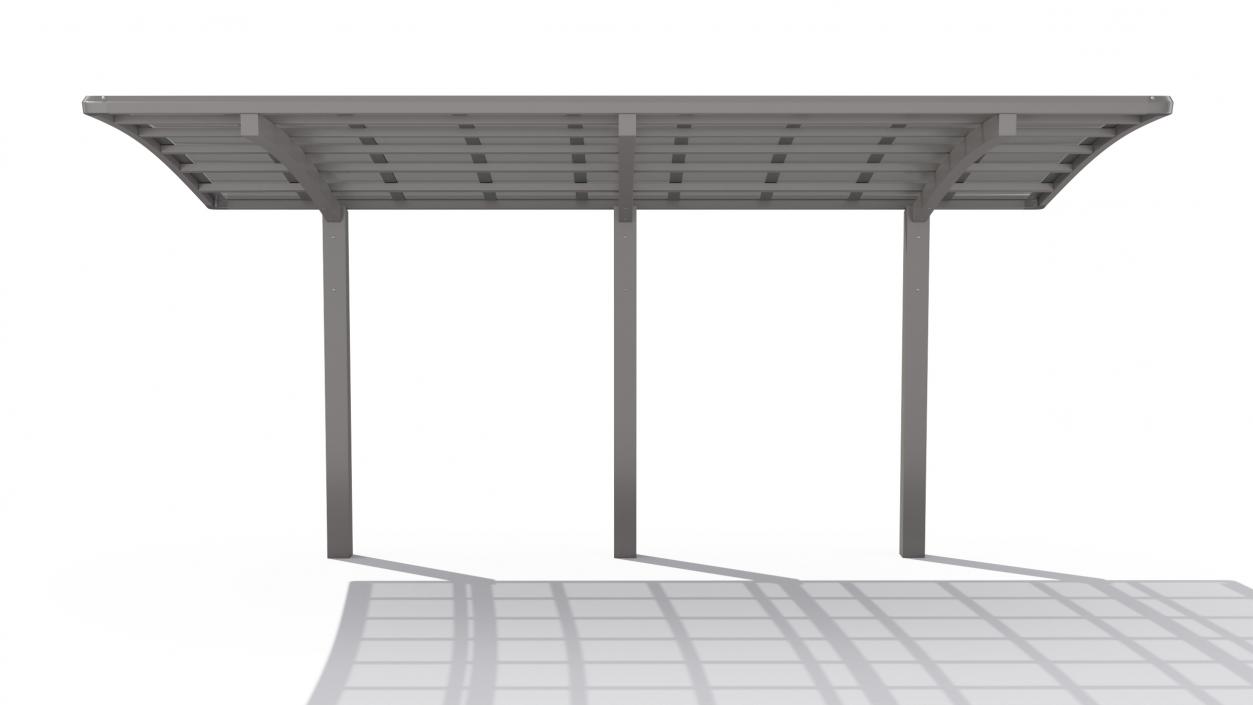 3D model Polycarbonate Car Parking Shed Gray